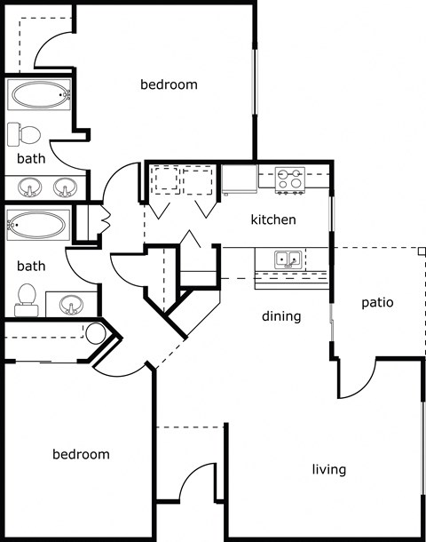 Village at Southern Crossing 2 bed 2 bath 1078
